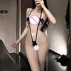 Sexy Hollow Out Women's Underwear Sex Crotchless Perspective Open Bow Bra Porn Lingerie Hot Bodysuit Thong Erotic Costumes