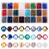 PH PandaHall 24 Colors 2160 Pieces Glass Beads Crystal Beads Faceted Austrian Cut Beads Bicone Spacer Beads UV Resin Enclosed DIY Craft Materials