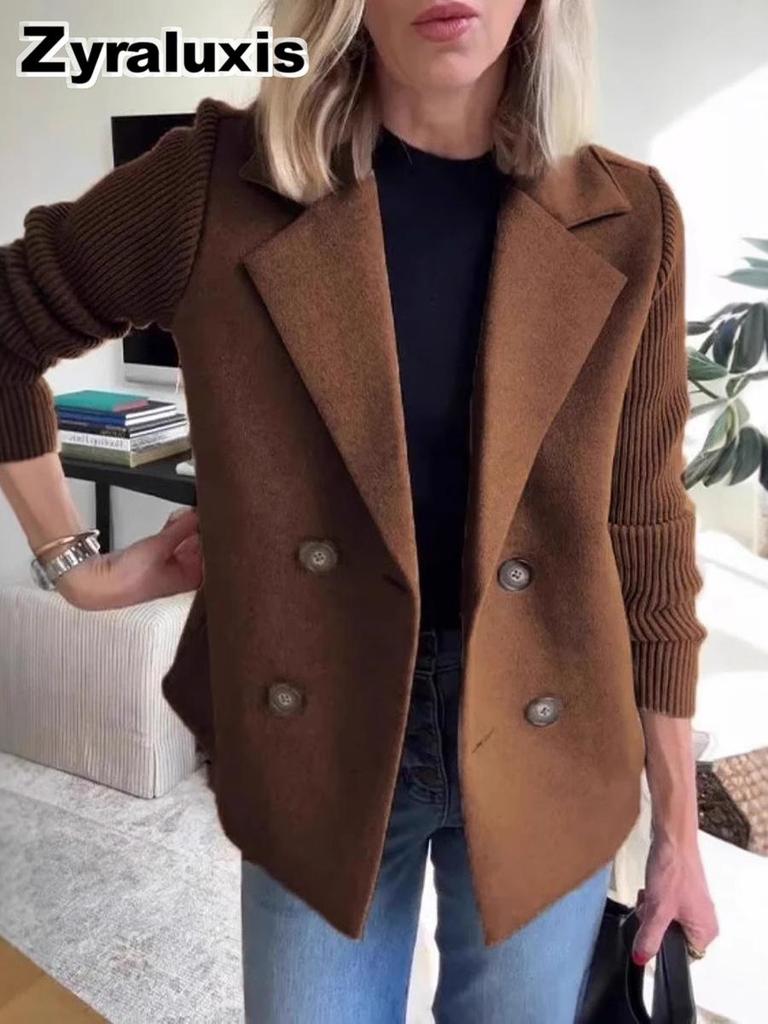 Spring Women's Wool Blend Overcoat Blazer Jacket