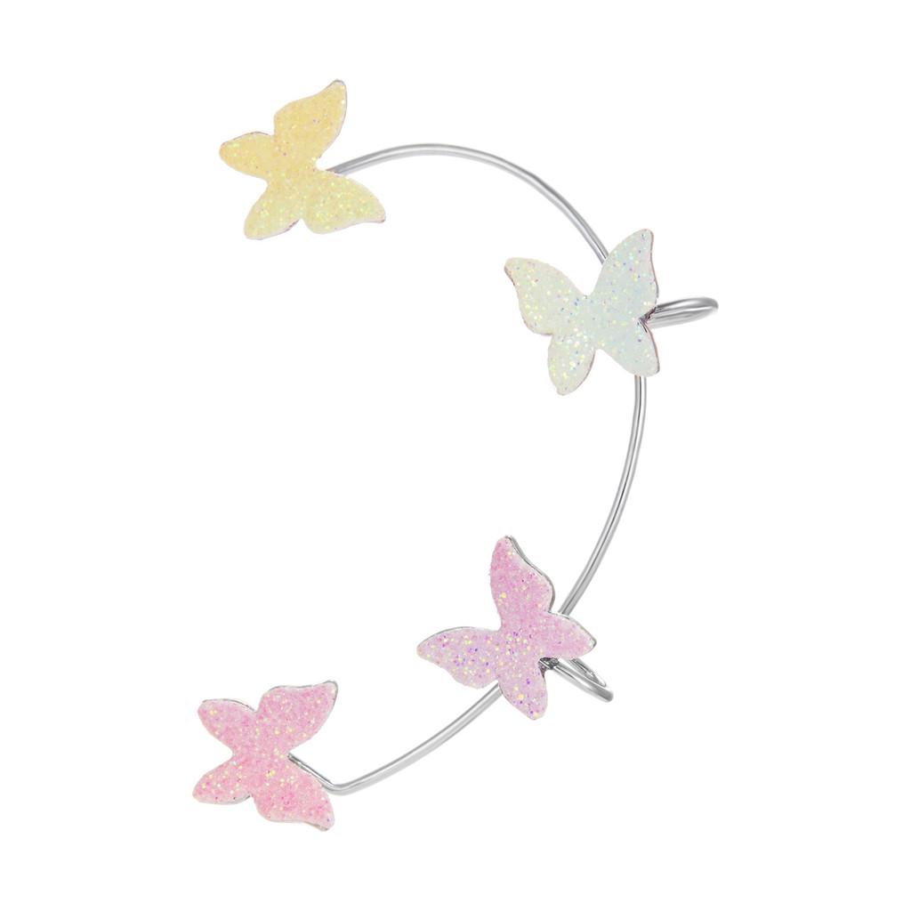 

Серьги-каффы на ухо в виде бабочек с блестками, медный металл, для женщин, модный аксессуар LightGlitterLeft