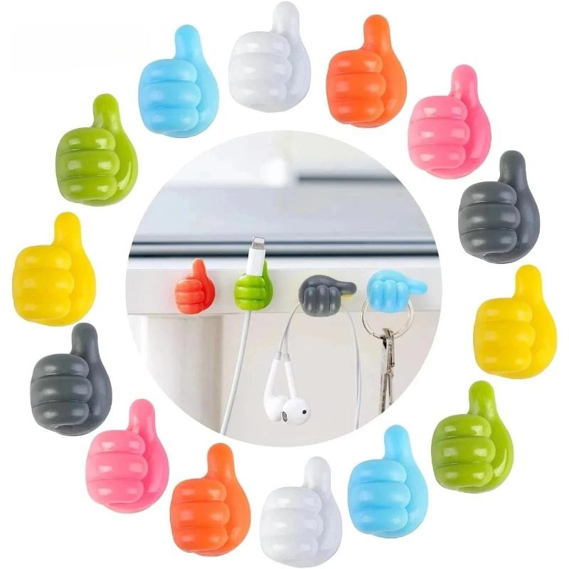Hand-shaped Rubber Holder Glasses Cable Power Cord Charging Line Self Adhesive Mini Hook Car Storag Organizer Gadget Decorations