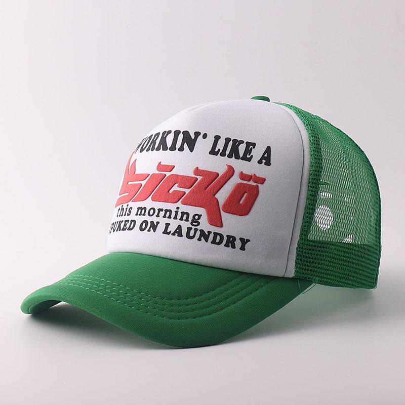New printed baseball cap European and American outdoor breathable truck driver mesh cap