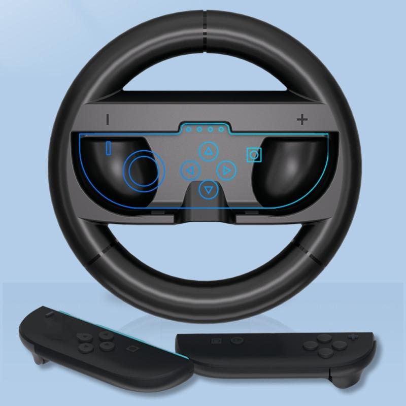 1 Pair Immersive Motion Control Steering Wheel for NS2 Console with Ergonomic Nonslip Grip Button Design
