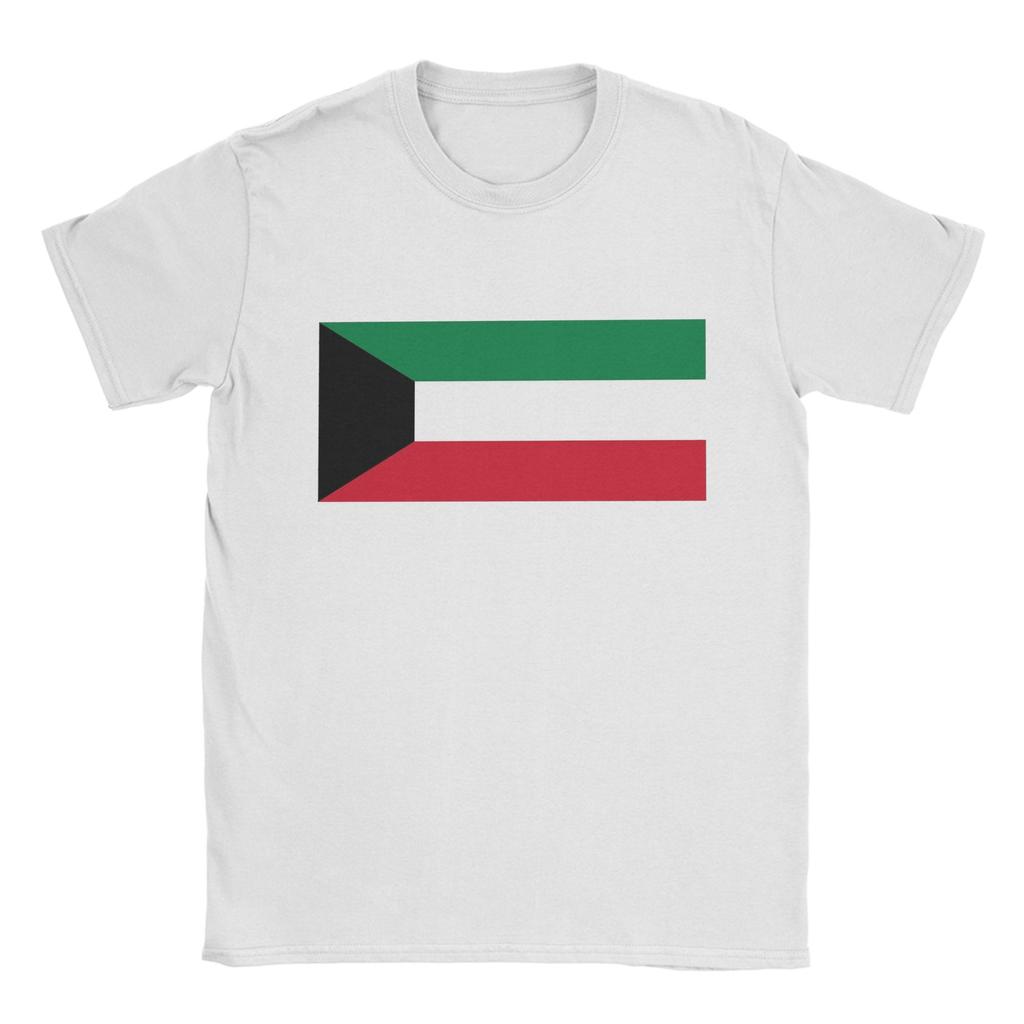 Unisex TShirt Kuwait Flag Hipster Cotton Tee Shirt Short Sleeve T Shirts Round Collar Clothing Printing
