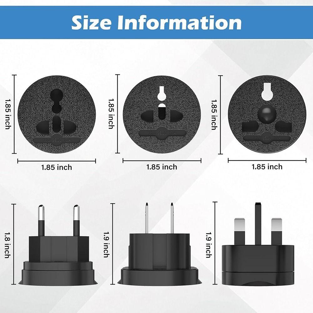 Portable EU/UK/US/AU Power Converters Universal Worldwide Plug Adapter International Power Adapter Travel