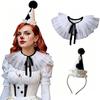 Set 2 Pezzi Fascia Testa da Clown Leggera Papillon Mantello Collare Finto Mantello Set Costume per Giochi di Ruolo Oggetti di Scena per Giochi di Ruolo