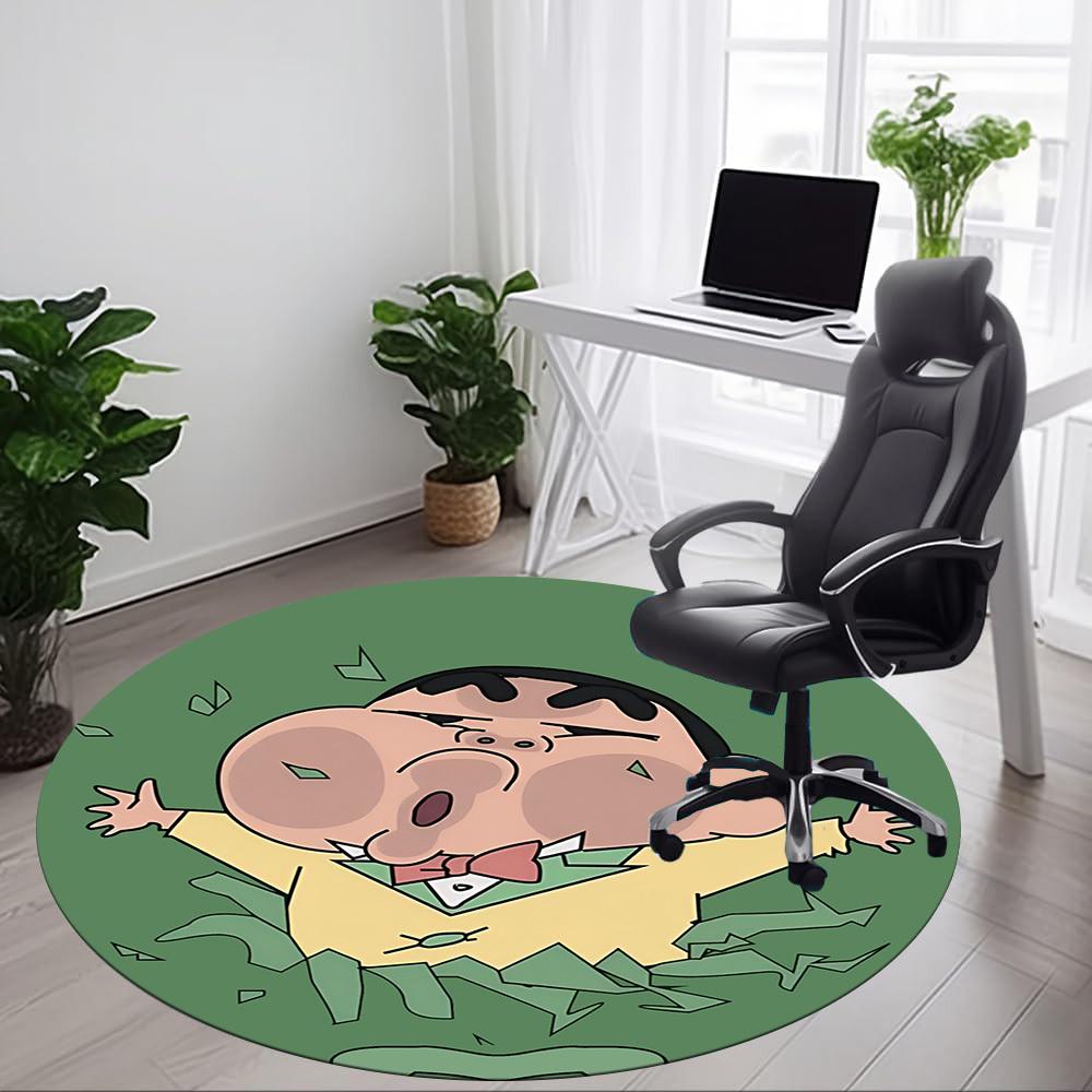 1pc Crayon Shin-chan Office Round Area Rug, Under Office Chairs Bedroom Living Room Home Decor a1022147