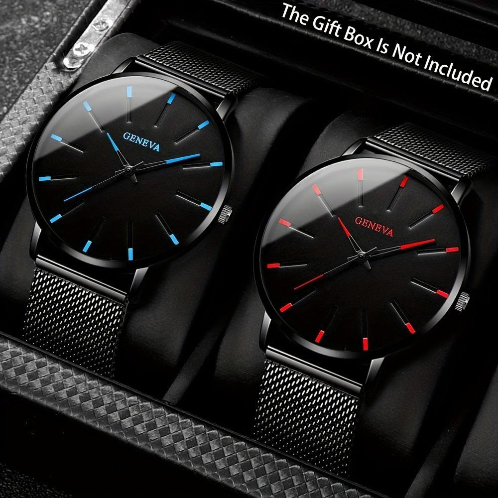 Watch Two-Piece Set Men S Watch Mesh Belt Men S Quartz Watch Fashion Watch Men S Matching