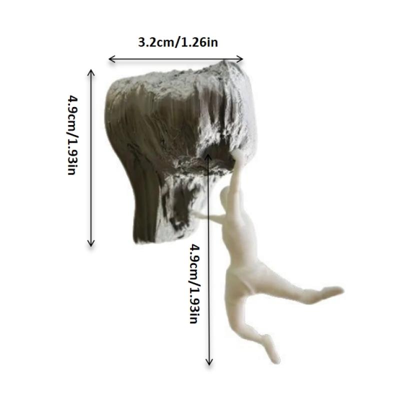 Mountain Man Wall Figure Climbing Sculpture Modern Rock Climber Figurine 3D-Printed Hook For Towel Keys Coat Bedroom Workplace