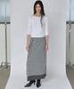 Lense Striped Layered Long Skirt Gray