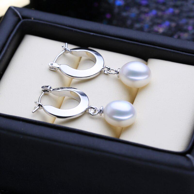 LSOOYH boucles d'oreilles bohème en perles d'eau douce naturelles, boucles d'oreilles en zircone cubique pour femmes