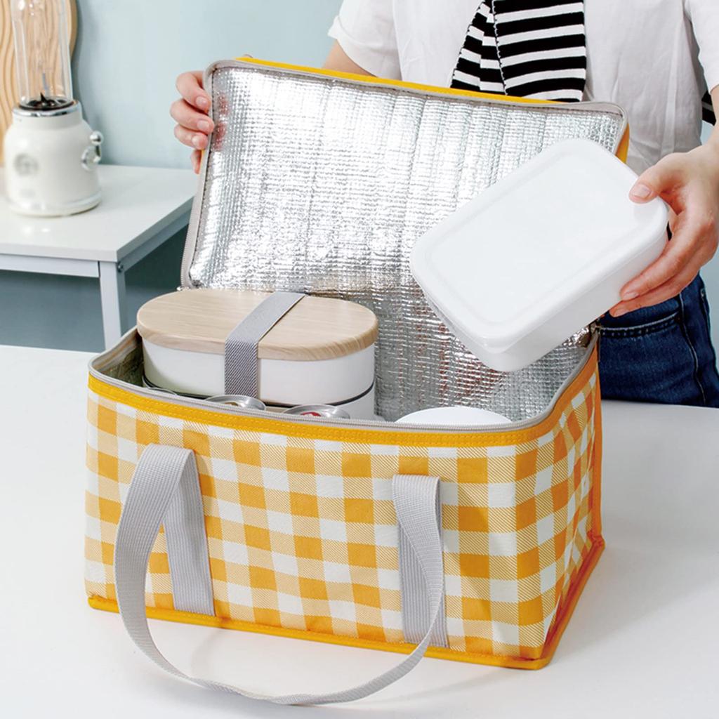 Borsa da Picnic Portatile Termica Isolante Borsa Frigo Grande per Campeggio all'Aperto Borsa Pranzo da Esterno Impermeabile Scatola Spessa con Pellicola di Alluminio