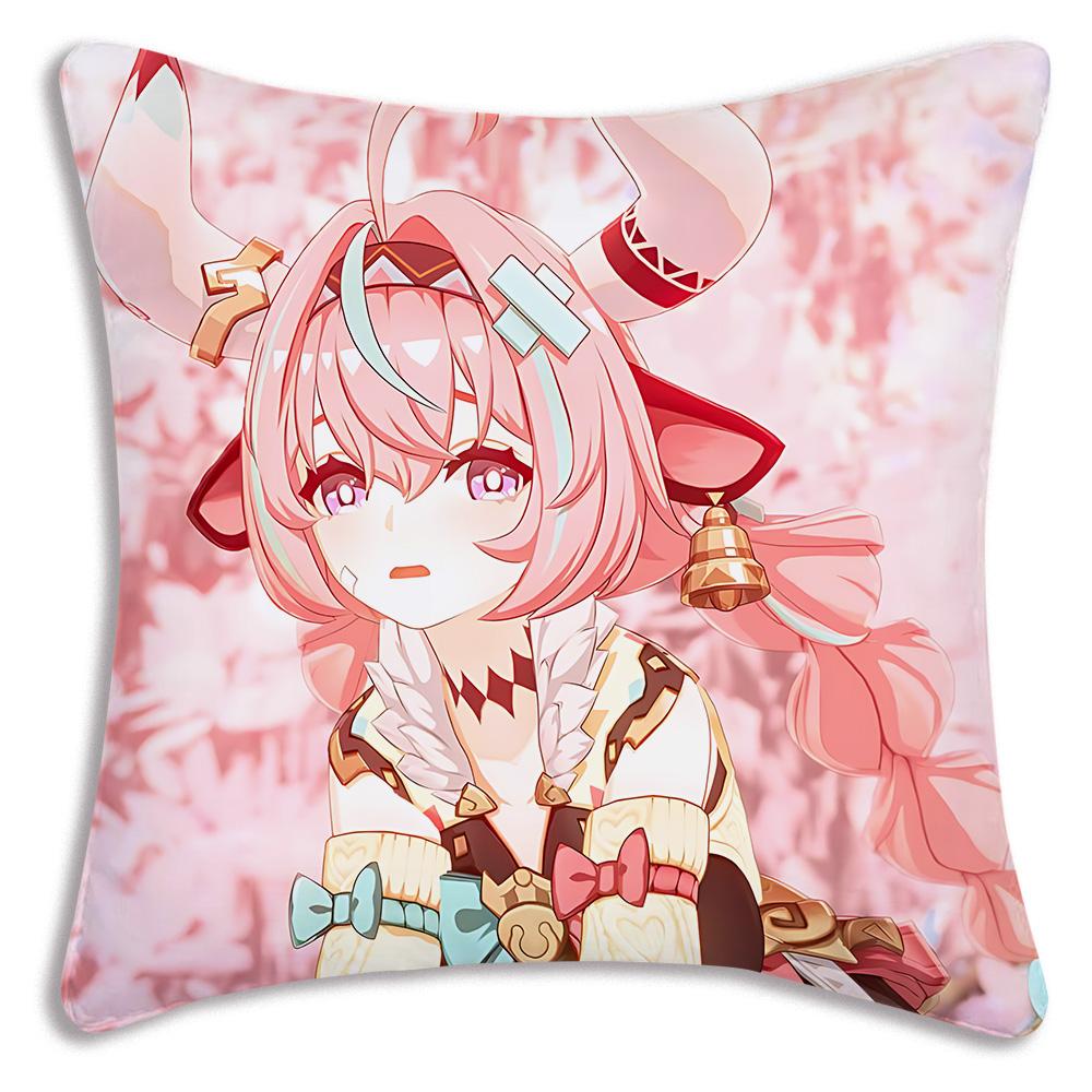 Hot Anime Genshin For V-Varesa Pillow Covers Cartoon Sofa Decorative Home Double-sided Printing Short Plush Cute Cushion Cover