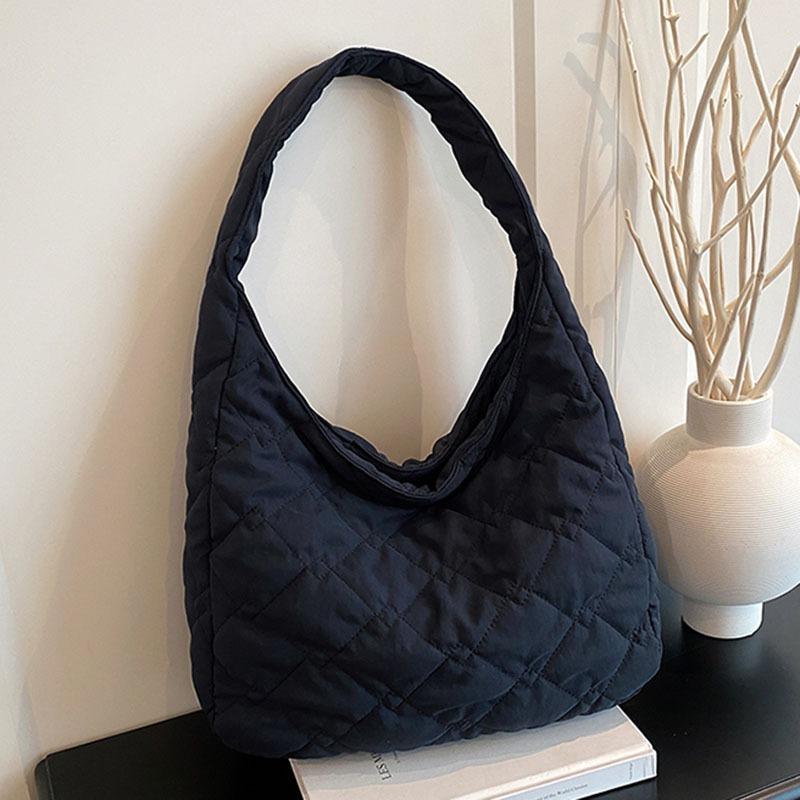 

Хлопковая одежда холщовая сумка женская большая вместимость новая осень и зима повседневная универсальная на одно плечо под мышкой студенческая сумка-тоут чёрный