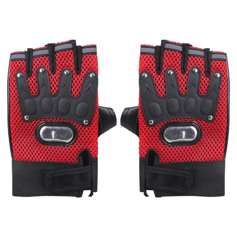 Half Finger Breathable Gloves Breathable Motorcycle Gloves Outdoor Hunting Fitness Cycling Gloves for Hunting Hiking красный