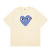 Japanese trendy brand heart-print short-sleeve T-shirt, unisex loose couple's summer casual daily versatile top