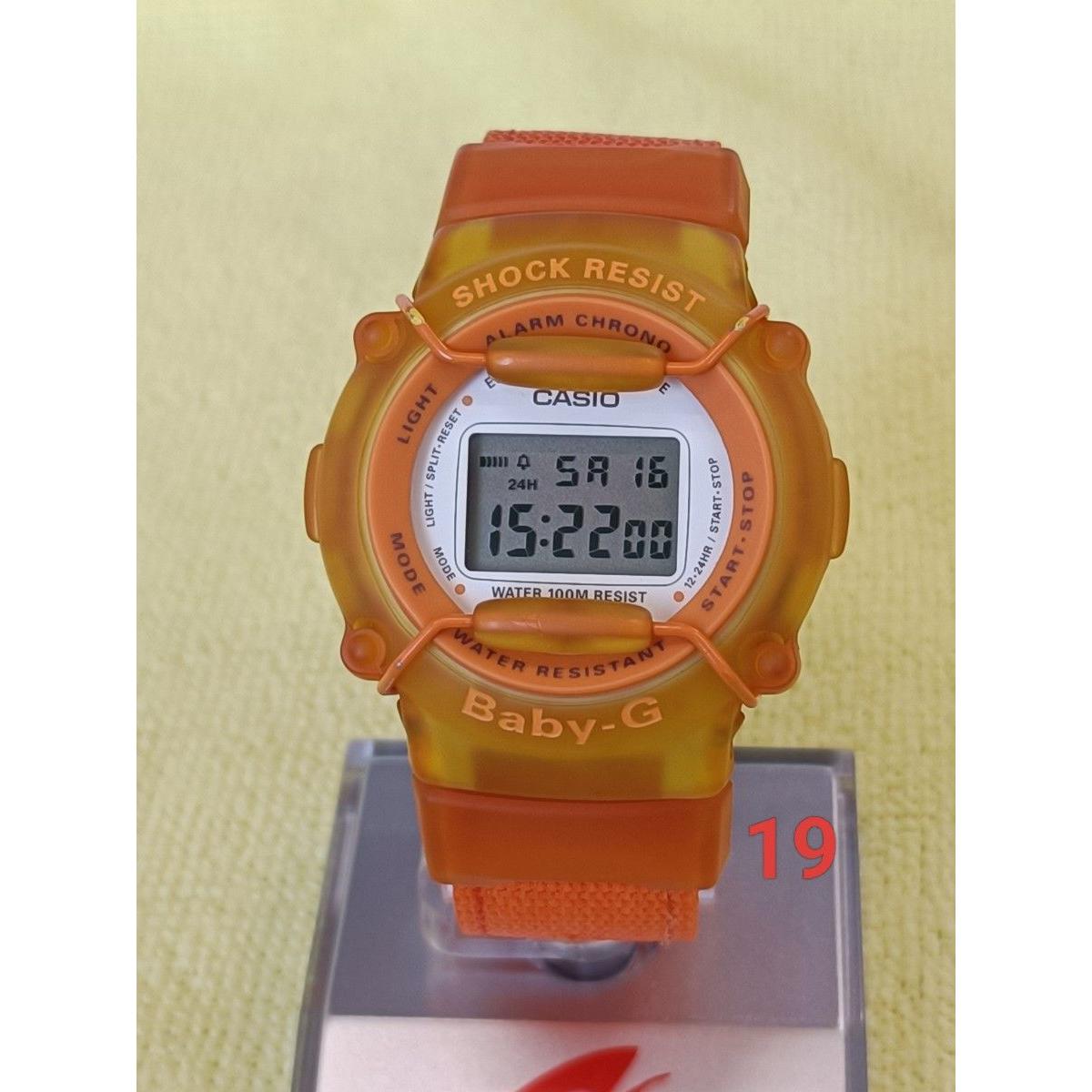 Battery replaced Casio Baby-G BG-301 Popular Orange with protector Manual CASIO