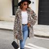 Warm ladies imitation fur coat plush jacket cold imitation fox leopard print big
