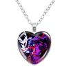 Game Forsaken Azure Anime Azure x Two Time Fanart Funny MeMe Glass Heart Shape Pendant Necklace Jewelry Charm  Collect Gift