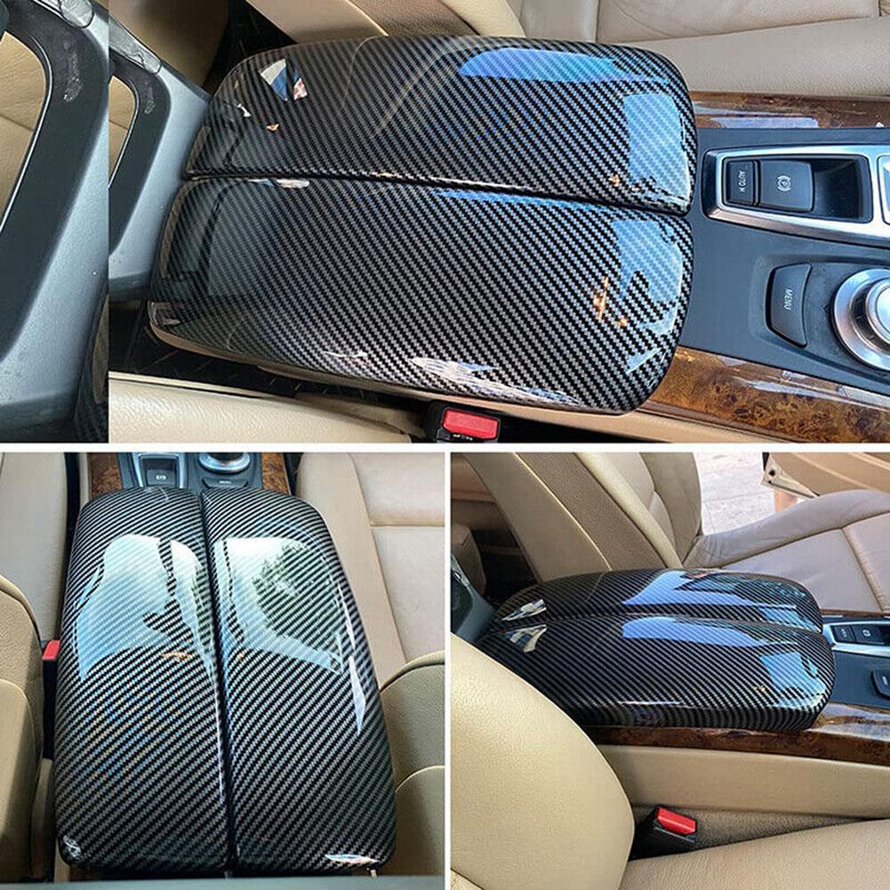 1pc Armrest Box Cover 2007-2013 ABS Brand New Carbon Fiber Style