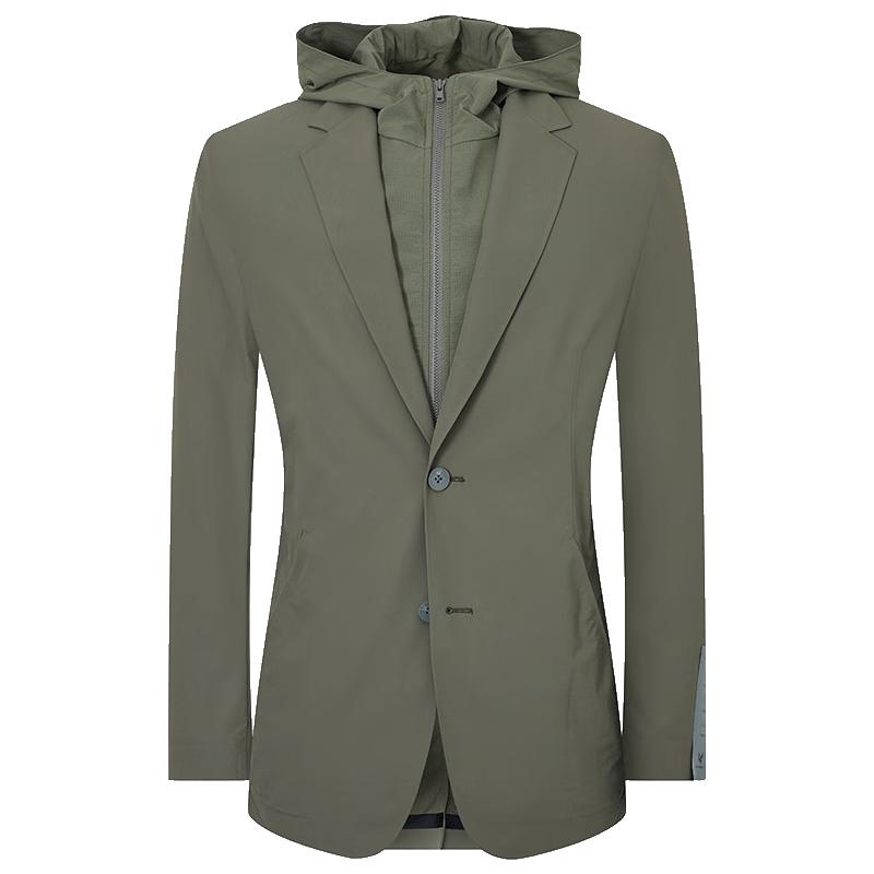 Men s Detachable Hood Casual Blazer 48