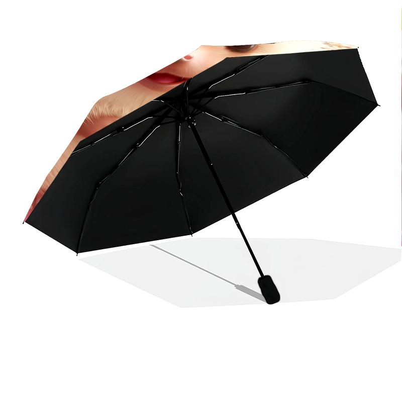 Rosa Igelmuster, automatisch faltbarer Regenschirm, tragbares und faltbares Design, 8 Speichen, ein Weihnachts- oder Geburtstagsgeschenk.