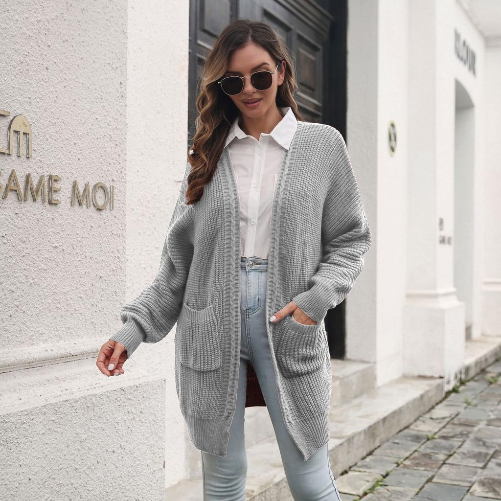 GMXIA Damen Vintage Casual Solid Color Print Herbst Winter Langarm Pullover & Mäntel Pullover Mantel