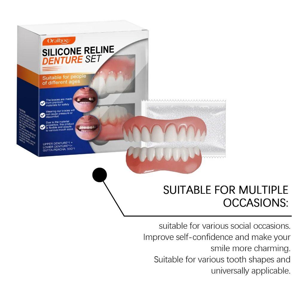 DIY Denture Liner Soft Denture Silicone Reline Kit Soft Instant Teeth  For Men And Women