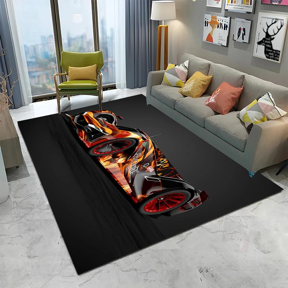 3D Toekomstige Sportwagen HD Concept Auto Cartoon Tapijt Vloerkleed voor Huis Woonkamer Slaapkamer Bank Deurmat Decoratie, Kinderen Antislip Vloermat