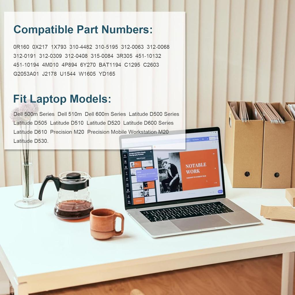 Fancy Buying Latitude D600 Laptop Battery for Dell Latitude D505 D610 D520 D500 D510 D530 / 600M, fits P/N C1295 6Y270 3R305-12 Months Warranty (6