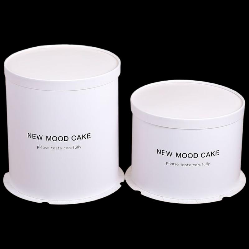 Transparent Round Cake Box with White Lid and Paper Collar