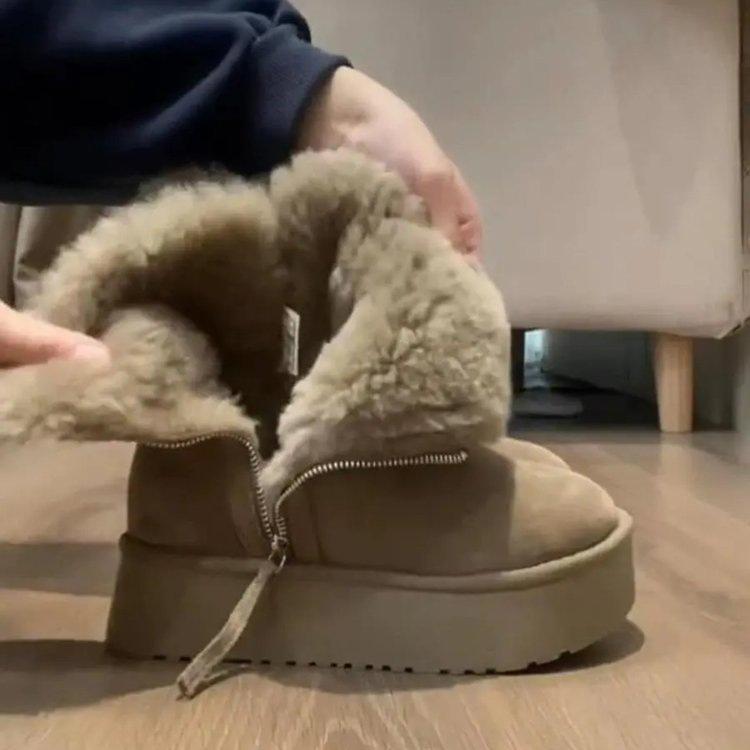 Höhenvergrößernde Fleece-verdickte Seitenreißverschluss-Baumwollstiefel Neue warme dicksohlige kurze dicksohlige Schneestiefel