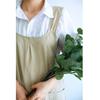 Women Cotton Linen Cross Back Apron with Pocket Simple Pattern Cotton Apron Comfortable Cotton Apron for Women Girl