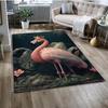 Tappeto Tappetino Decorazione per Casa Soggiorno Camera da Letto Divano Zerbino, Tappeto per Area Bambini Tappetino Antiscivolo con Uccello Flamingo Rosa Cartoon Foresta Pluviale