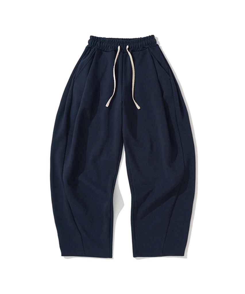 KNITTED Curved Training Pants Navy