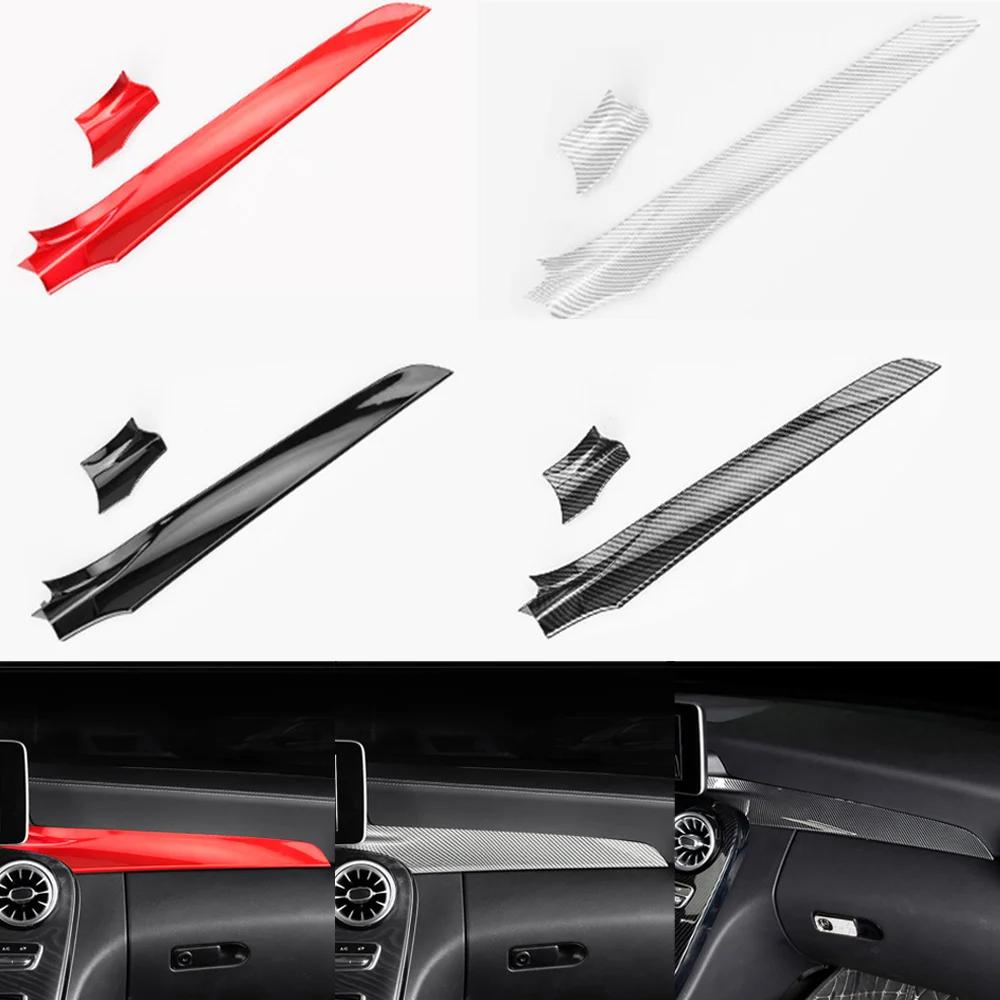 2 Stücke Auto Carbon Fiber Texture Mittelkonsole Armaturenbrett Panel Schutzhülle Abdeckung Trim Für Mercedes Benz 15-21 C W205 16-21 GLC X25