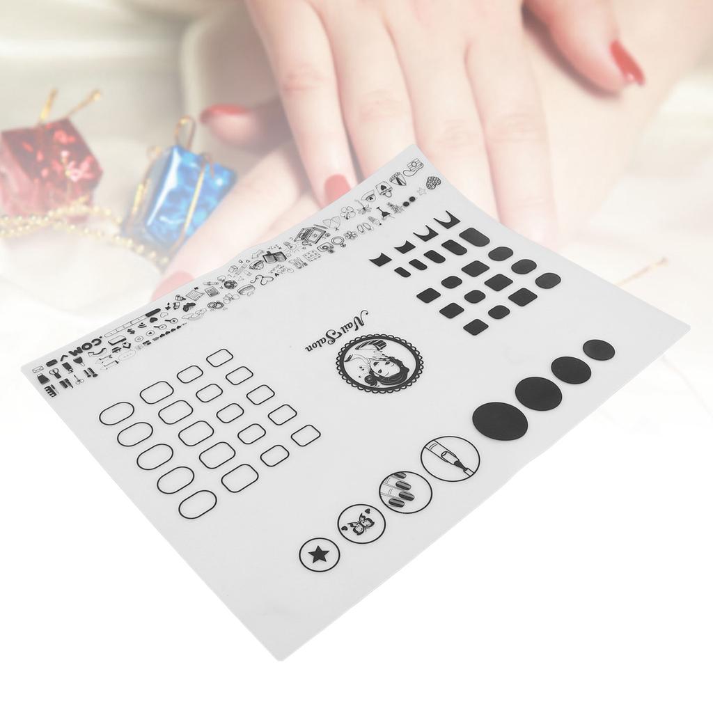 Silicone Nail Art Practice Mat Reusable Nail Polish Pads Washable Foldable Nail Art Fill Color Mat for Home Travel