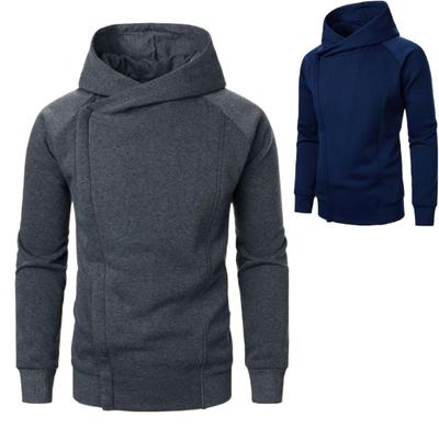 Outono Inverno Novos Homens Sólidos Com Capuz Manga Longa Lateral Oblíquo Zíper Design Moda Esportes Hoodies Yasheng