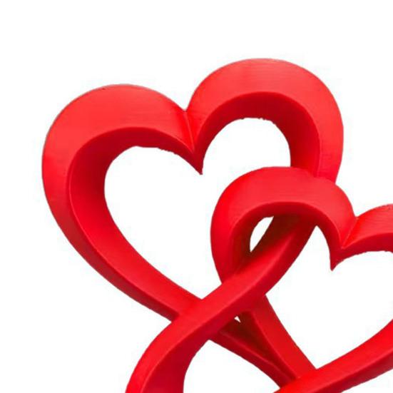 yangyizhi Intertwined Hearts Figurine, 3D Printed Love Statue, Table Centerpiece Sculpture for Living Room Wedding Romantic Gift
