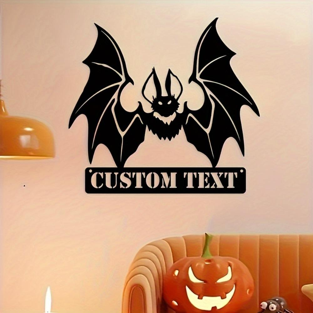 Retro Gothic Bat Metal Wall Art Matte Finish Home Decor