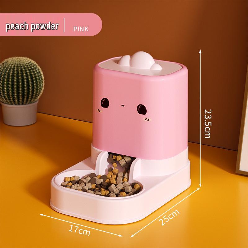 Automatic Cat & Dog Water Fountain Dispenser with Integrated Feeder - No Electricity Needed