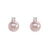 Pink Pearl Zirconia Stud Earrings - Elegant, Luxurious Fashion Jewelry for Women