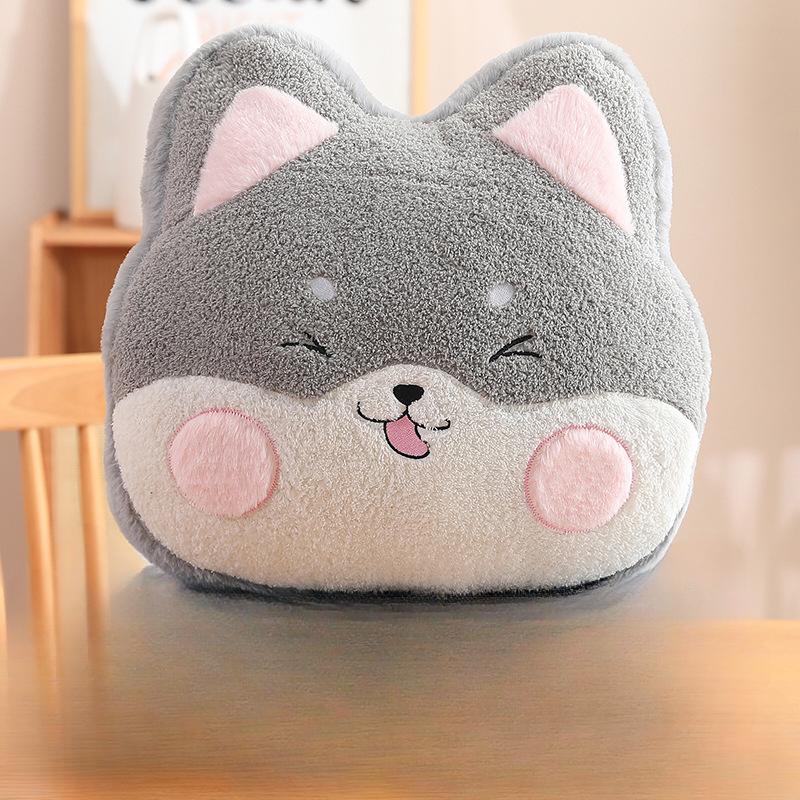 Pillow PP Cotton 38x36cm Filled New Plush Cute Cartoon Face Animal Rabbit Dog Frog Hand Warmer Pillow Nap Pillow