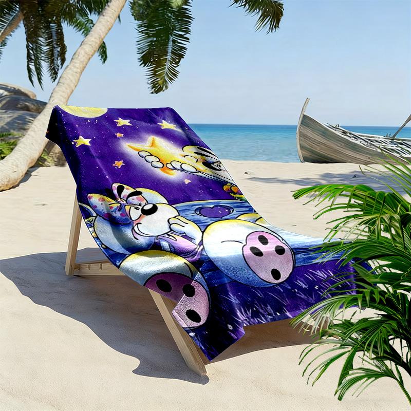 Diddl Cute Print Beach Towel, Large Soft Quick Dry Towel for Beach Camping Swimming