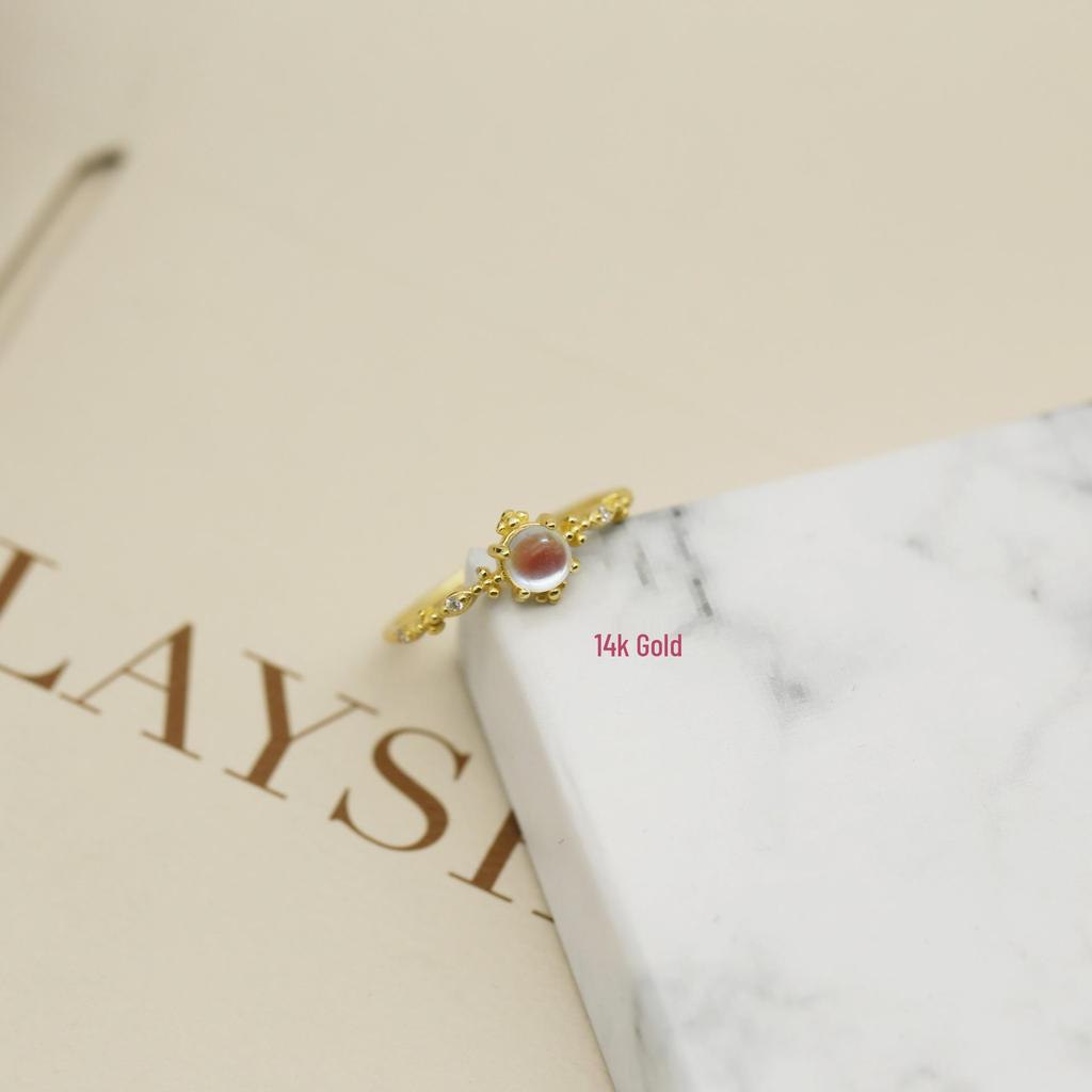 S925 Sterling Silver Moonstone Women's Ring - Light Luxury Niche Design