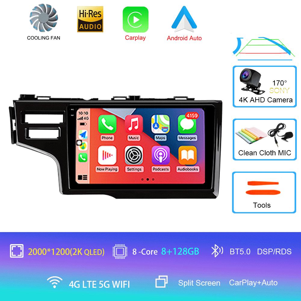 Car Radio Android 14 Carplay Auto Multimedia Player For Honda Fit Jazz 2014 2015 2016 2017 Autoradio GPS Stereo 2din Head Unit