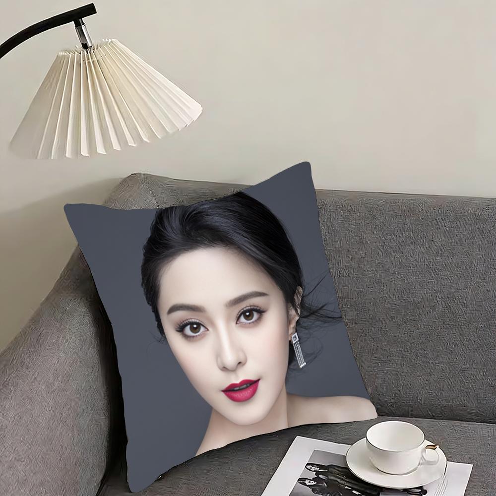 Chinese Actor FFan Bingbing Cushion Cover Elegant Comfort Pillowcase Sofa Bed Doublesided Printed Invisible Zipper Home Decor