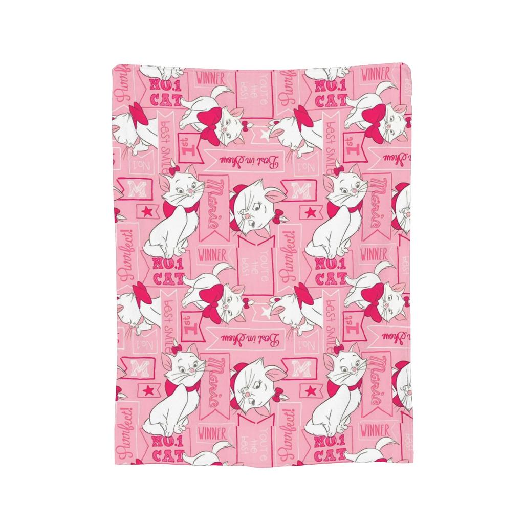 Aristocats Marie Cat Blankets Cartoon Flannel Funny Warm Throw Blankets for Bedspread  Winter,