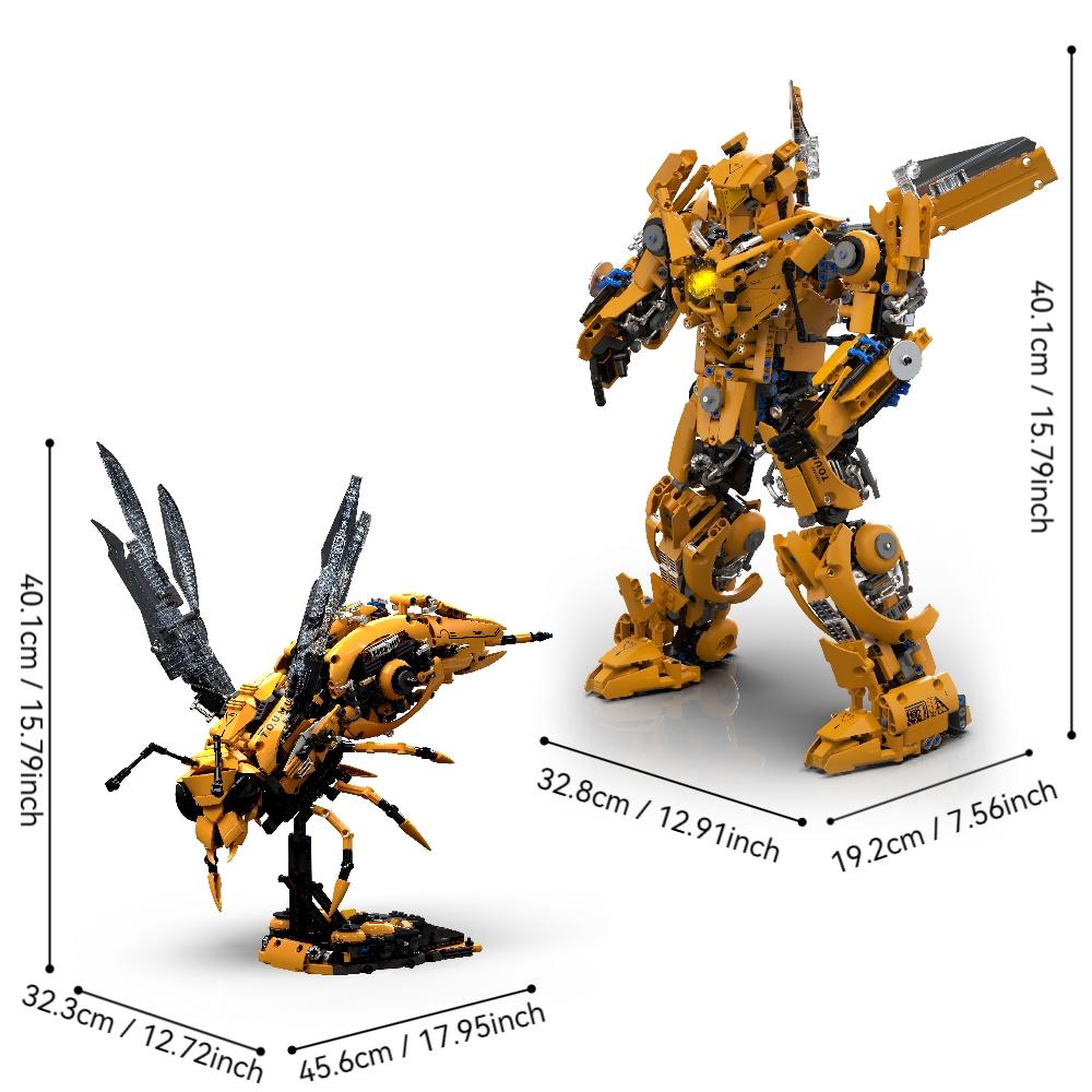 Wespen Roboter 2in1 Verwandlungs Bausteine Set Stk Kreatives 3D Modell Deko Geschenkidee Weihnachten Erwachsene Kinder