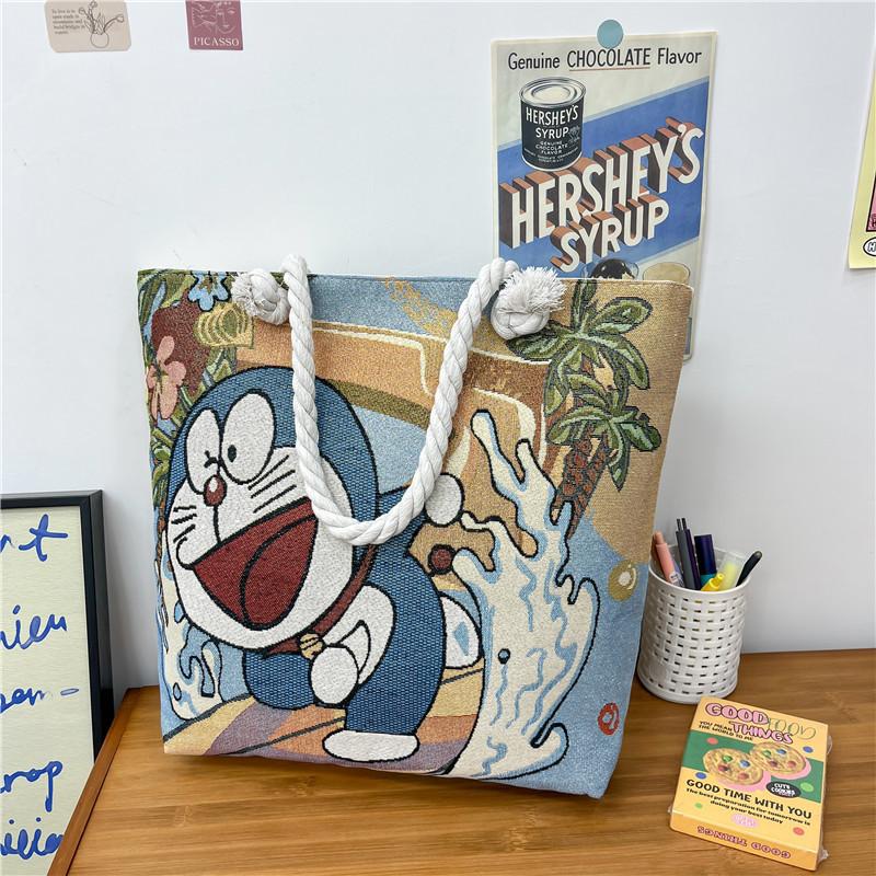 Ethnic style large shoulder bag South East Asia style double-sided embroidery cartoon animal elephant canvas bag female travel bag